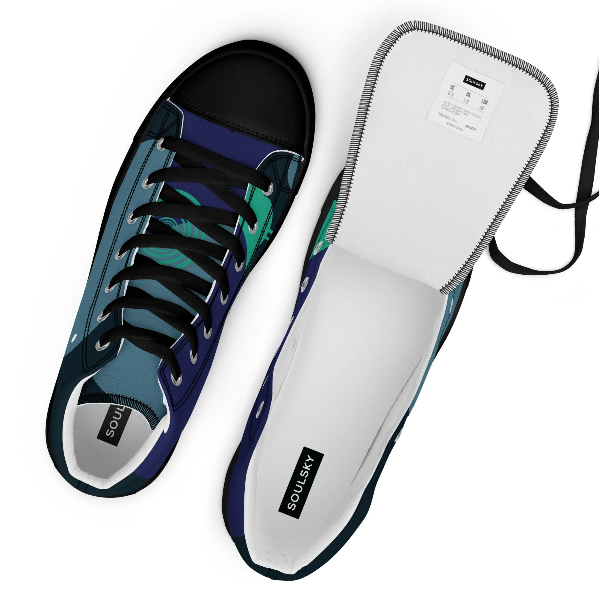 ARTIST Men’s High Top Canvas Shoes (Blue Tones)