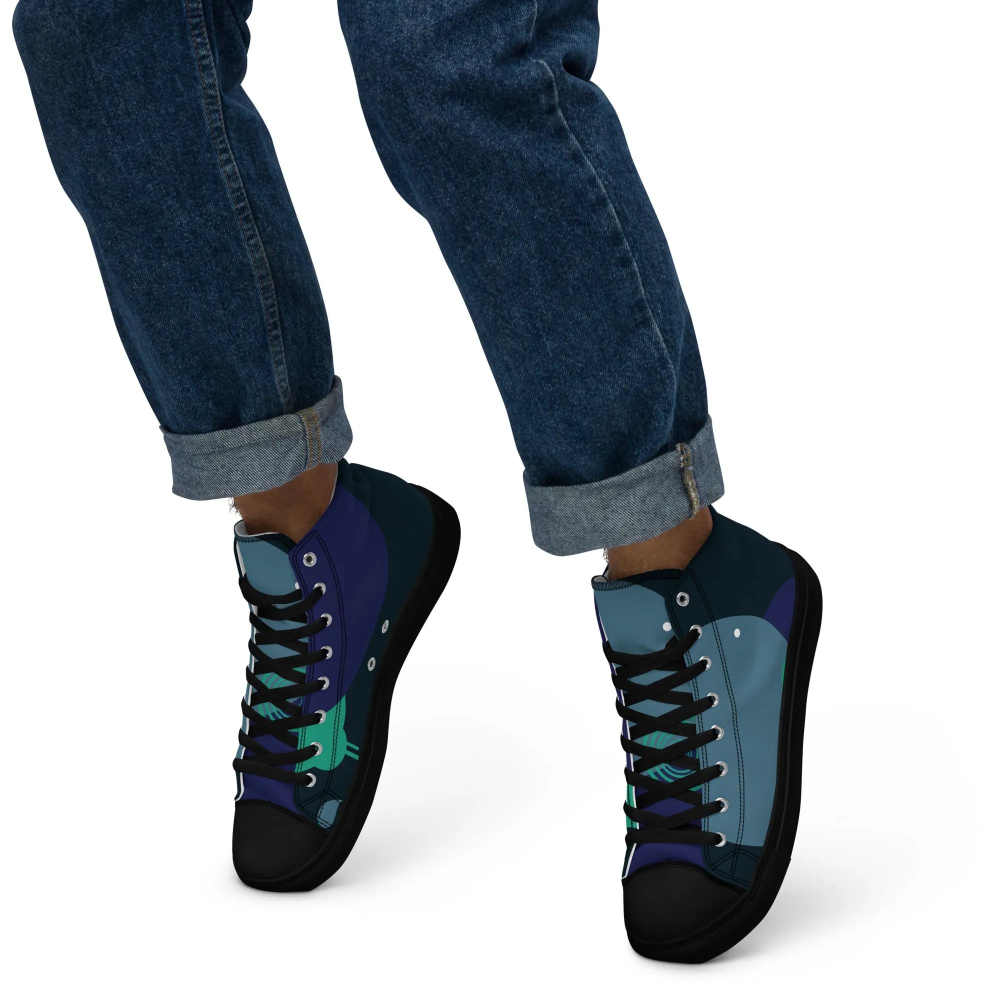 ARTIST Men’s High Top Canvas Shoes (Blue Tones)