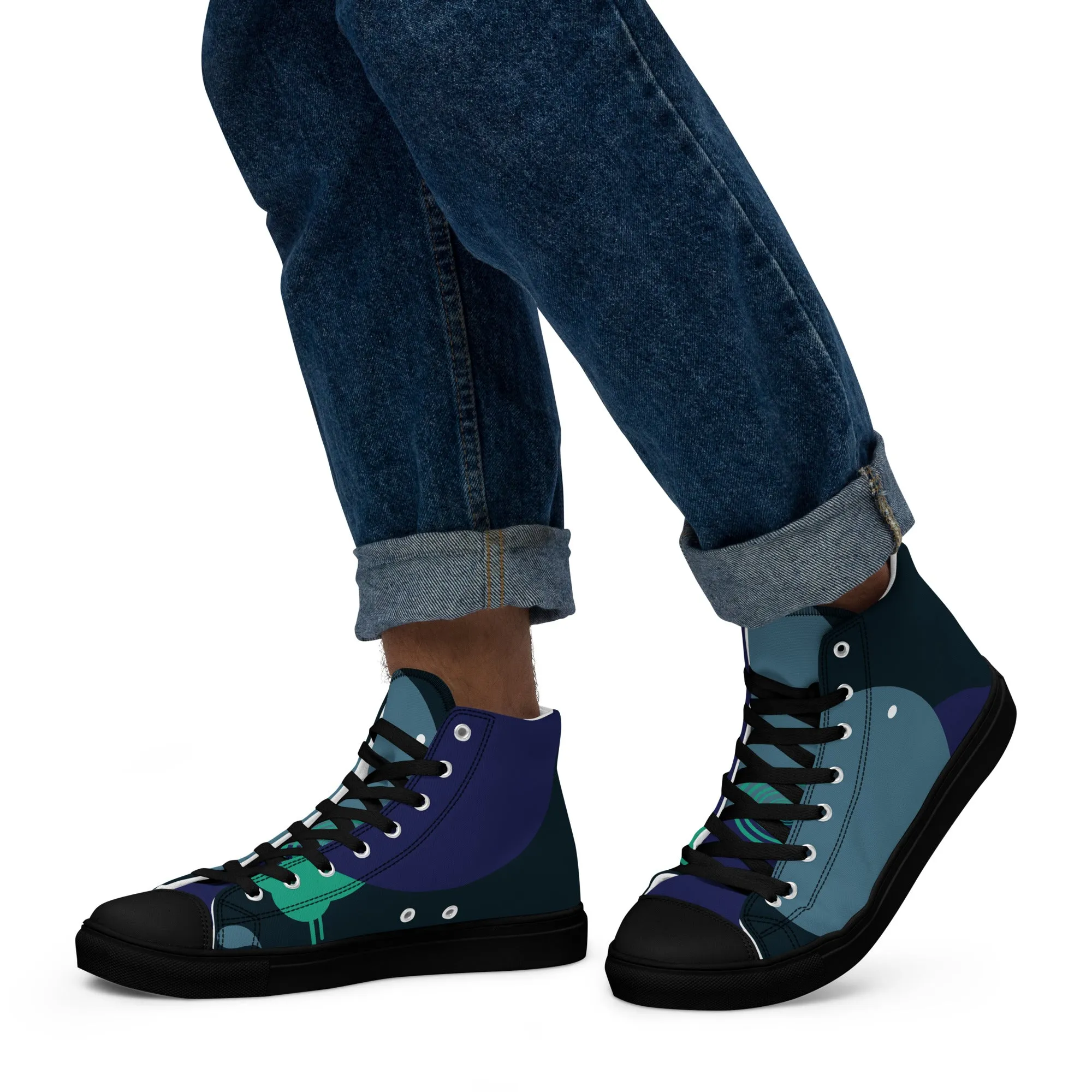 ARTIST Men’s High Top Canvas Shoes (Blue Tones)