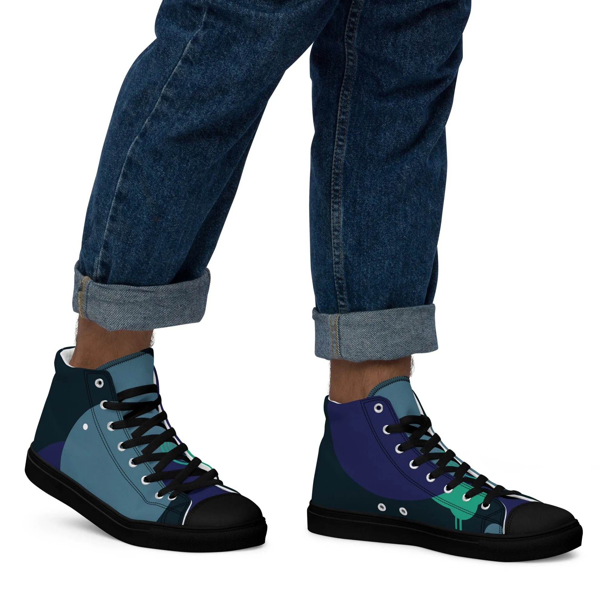 ARTIST Men’s High Top Canvas Shoes (Blue Tones)