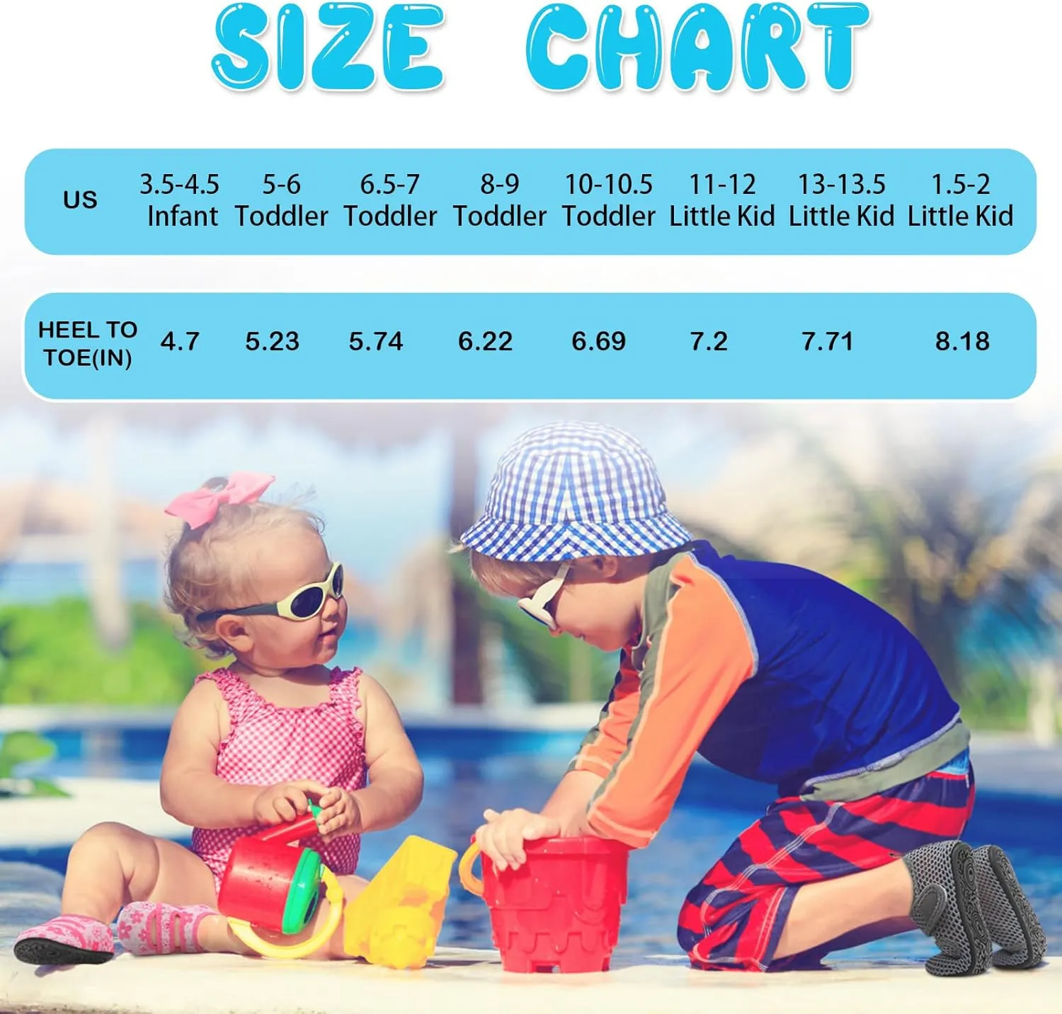 BARERUN Toddler Water Shoes Boys Girls Quick Dry Barefoot Aqua Shoes for Swim Pool Beach Non Slip Breathable Sandals Lightweight Summer House Slippers
