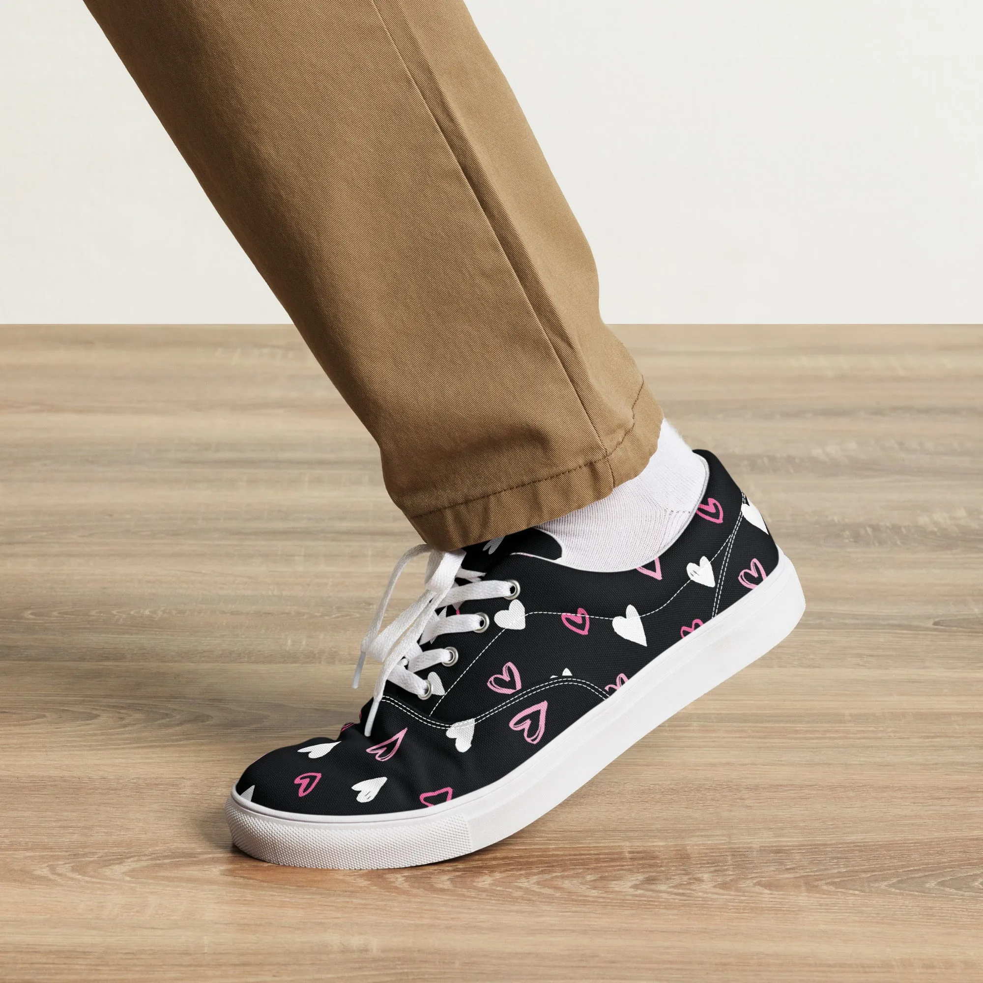 BE MY VALENTINE Men’s Lace-Up Canvas Shoes