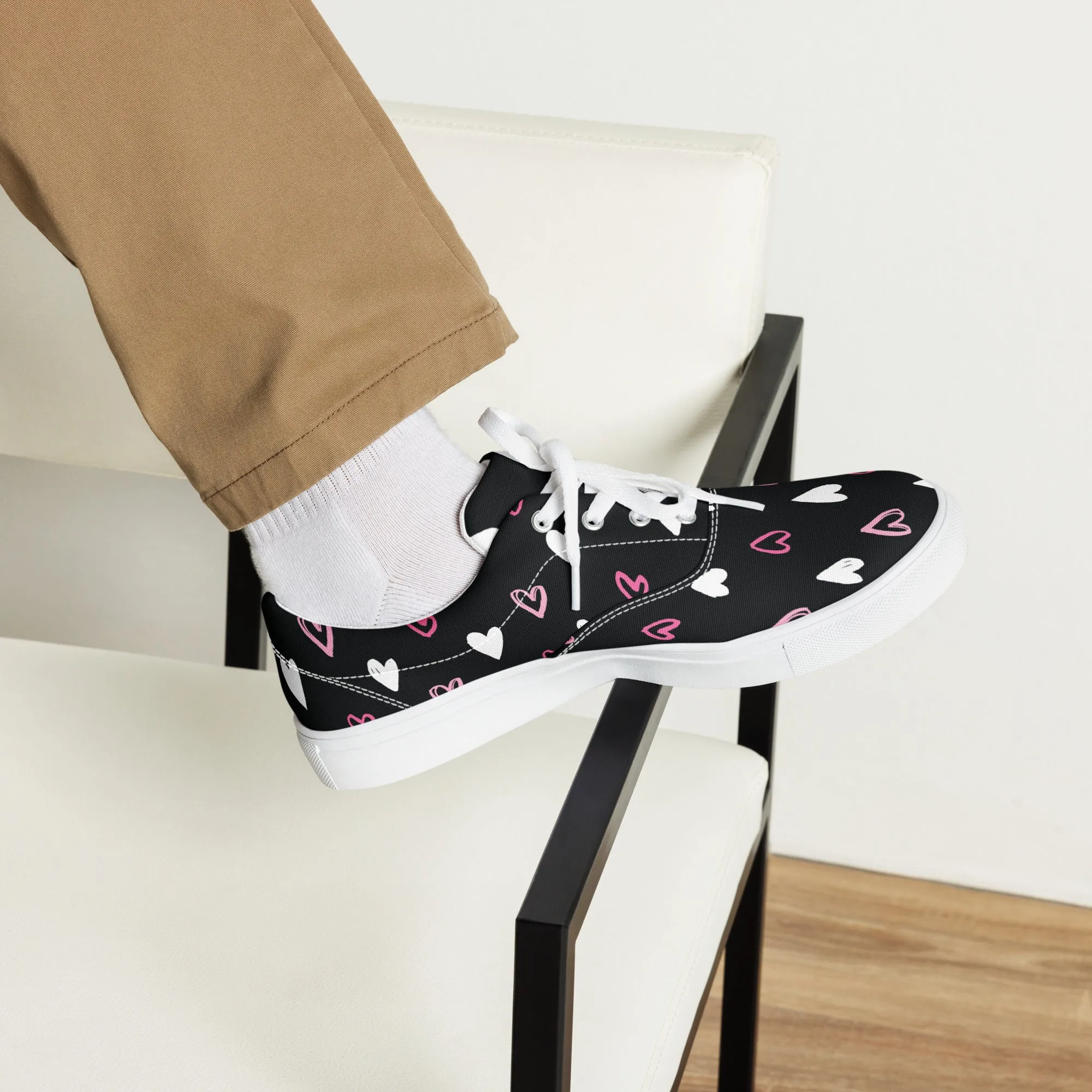 BE MY VALENTINE Men’s Lace-Up Canvas Shoes