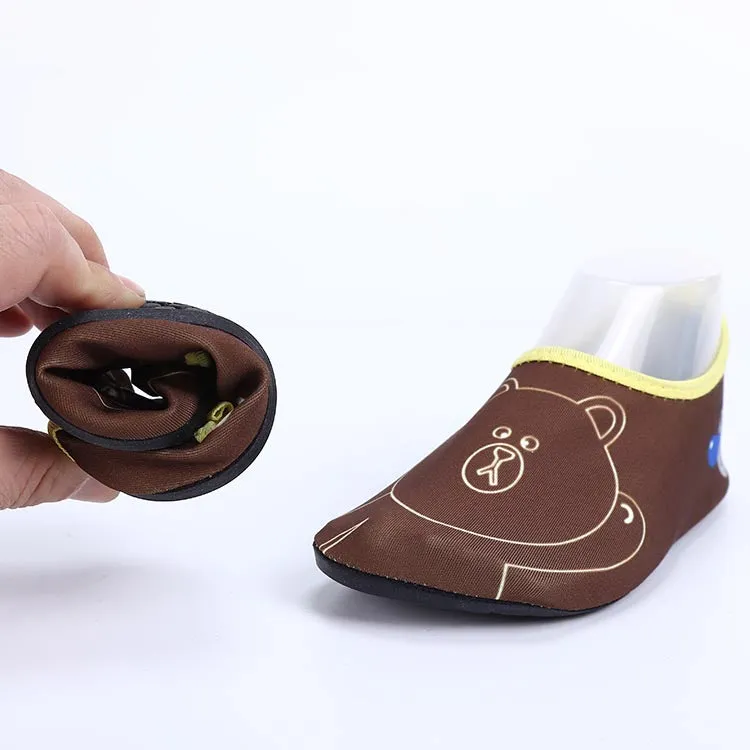 Bear Printed Lovely Kids Beach Shoes #Brown #Beach Shoes