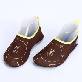 Bear Printed Lovely Kids Beach Shoes #Brown #Beach Shoes