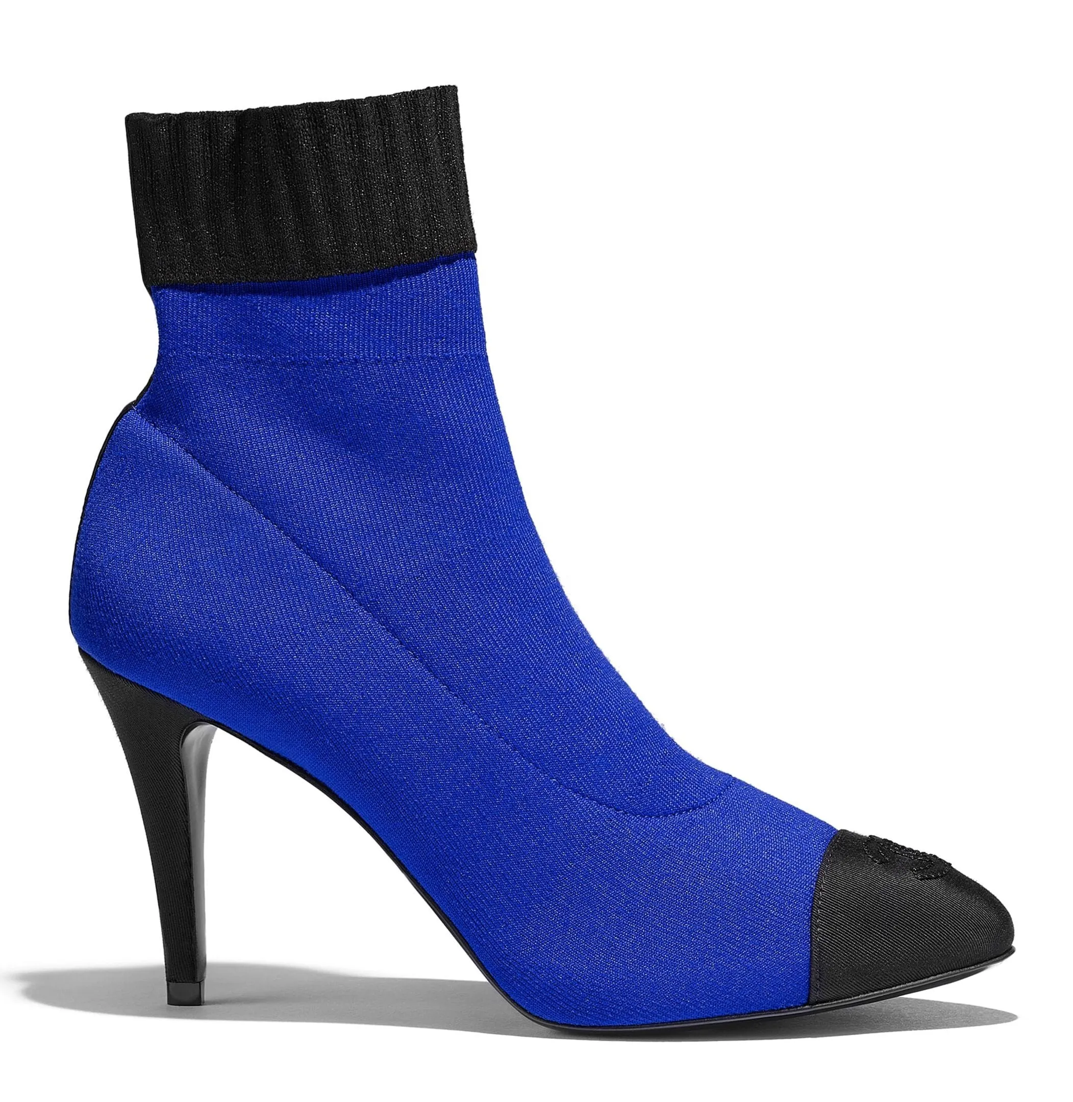 Bicolor Logo Knit & Grosgrain Short Sock-Boots