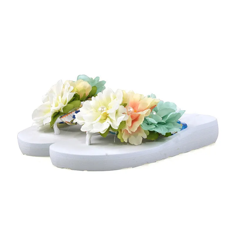 Bohemia Flowers Beach Flip Flops