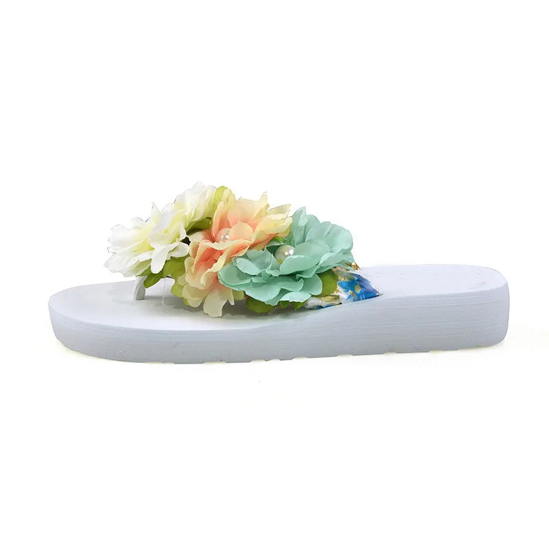Bohemia Flowers Beach Flip Flops
