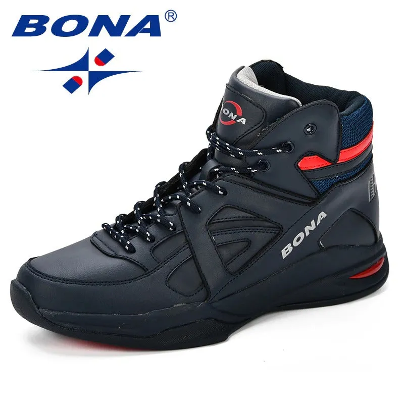 BONA Men Basketball Shoes Cow Split Men Shoes Outdoor
