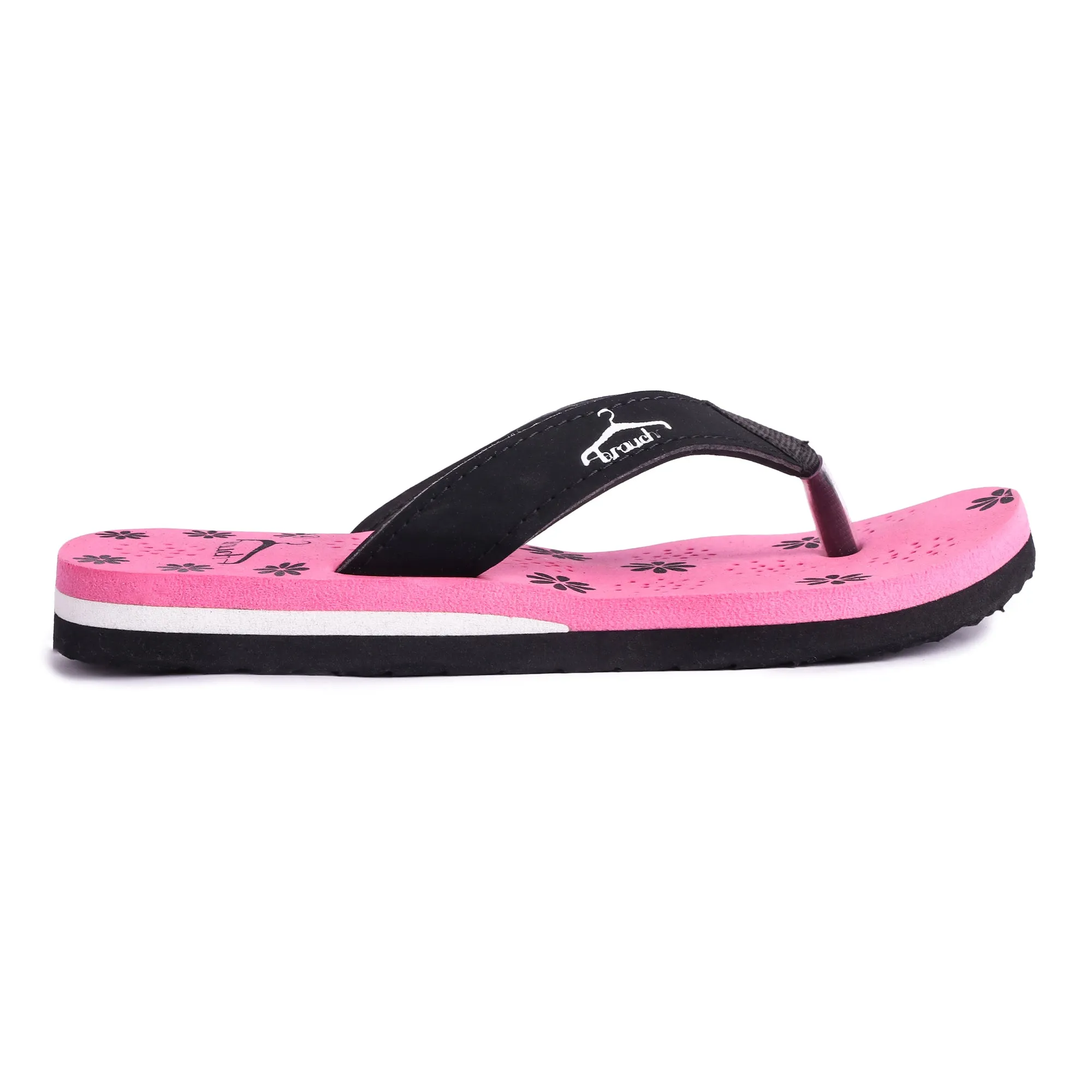 Brauch Women's Casual Pink Floral Flip Flops