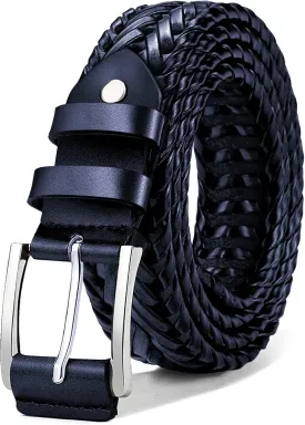 BULLIANT Mens Belts,Leather Woven Braided Belts for Gift Men Casual Jeans Golf