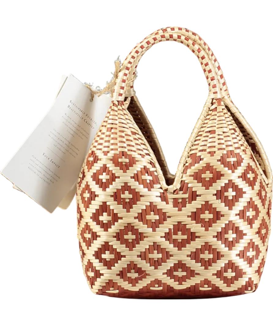 Columbia Collective Beige Handmade Mini Basket Bag