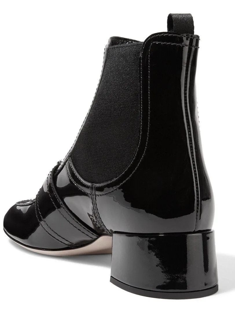 Embellished Patent Bootie, Black