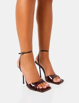 Havaska Chocolate Patent Wrap Around Barley There High Heels