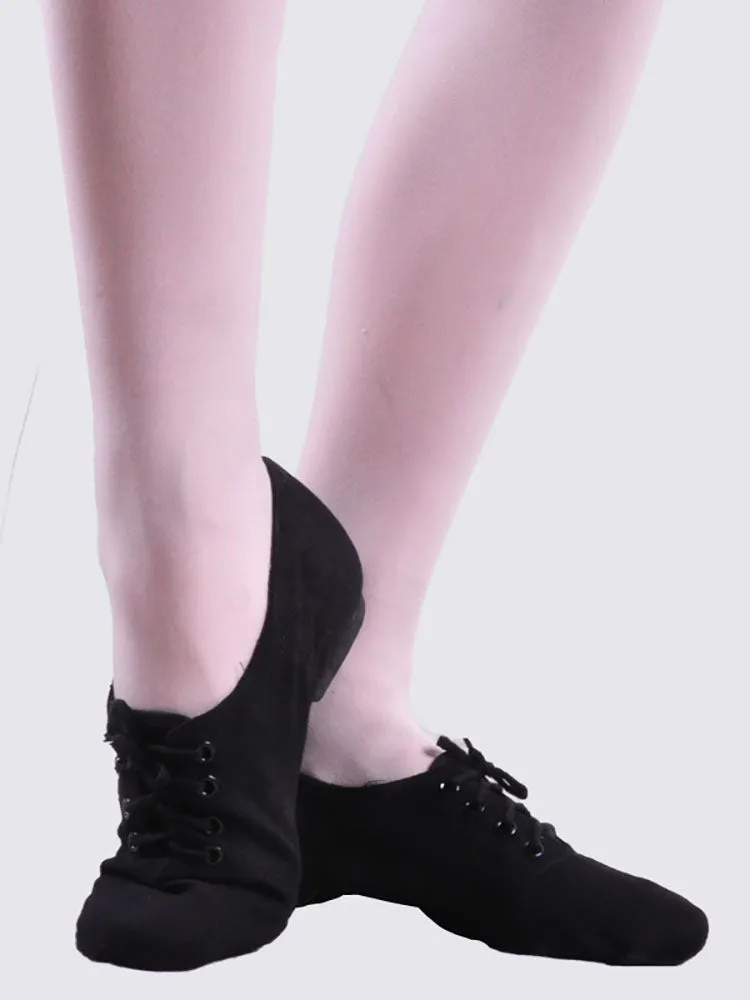 Jazz Shoes Canvas Low Top Jazz Practice Shoe Heel Dance Shoes