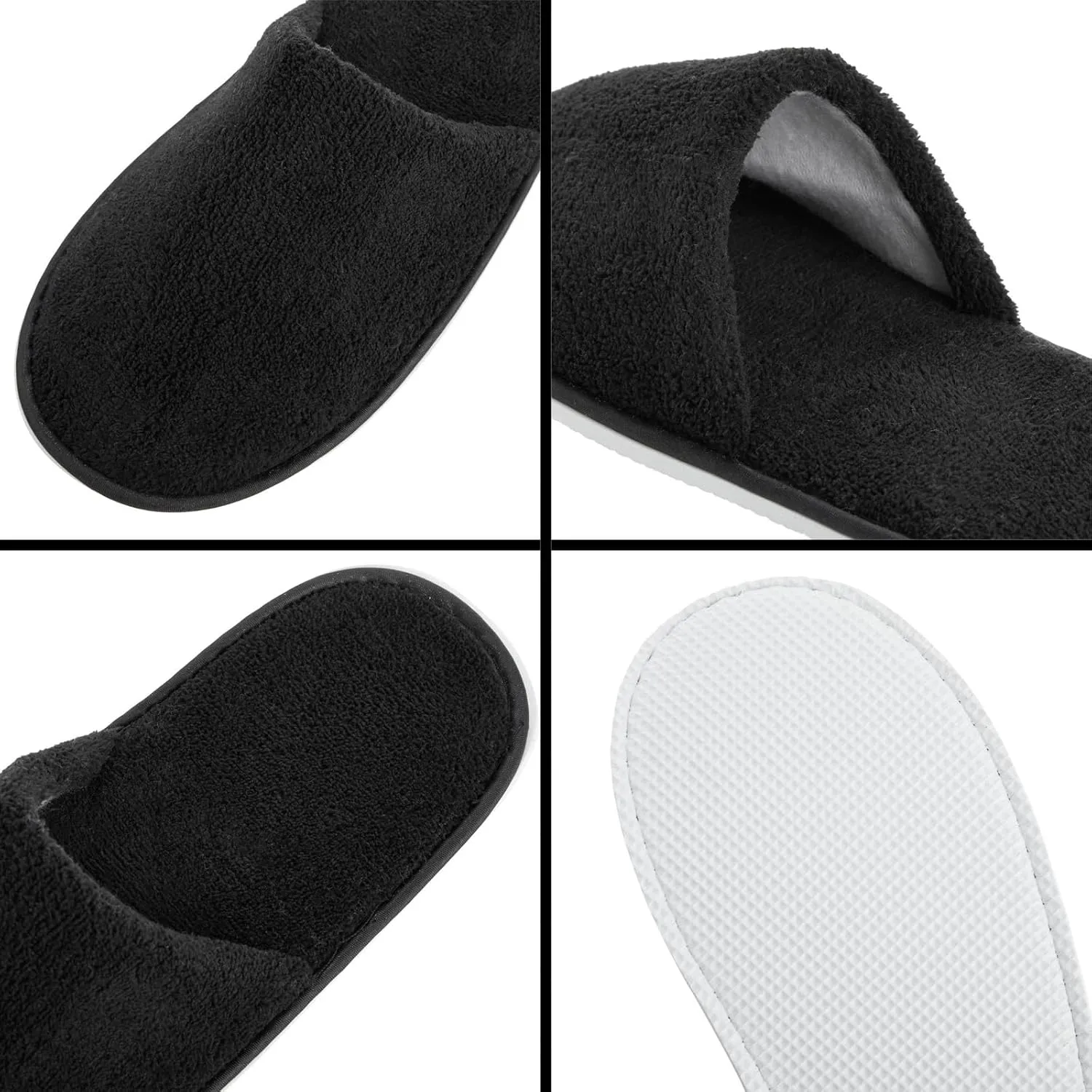 Juvale 12 Pairs Disposable Slippers for Guests, Bulk Pack for Hotel, Spa, Shoeless Home, (US Men Size 11, Women 12)