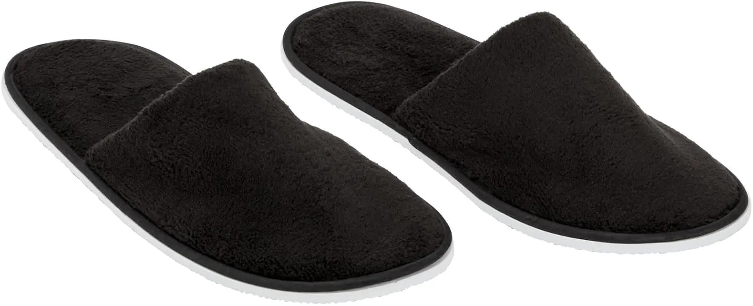 Juvale 12 Pairs Disposable Slippers for Guests, Bulk Pack for Hotel, Spa, Shoeless Home, (US Men Size 11, Women 12)