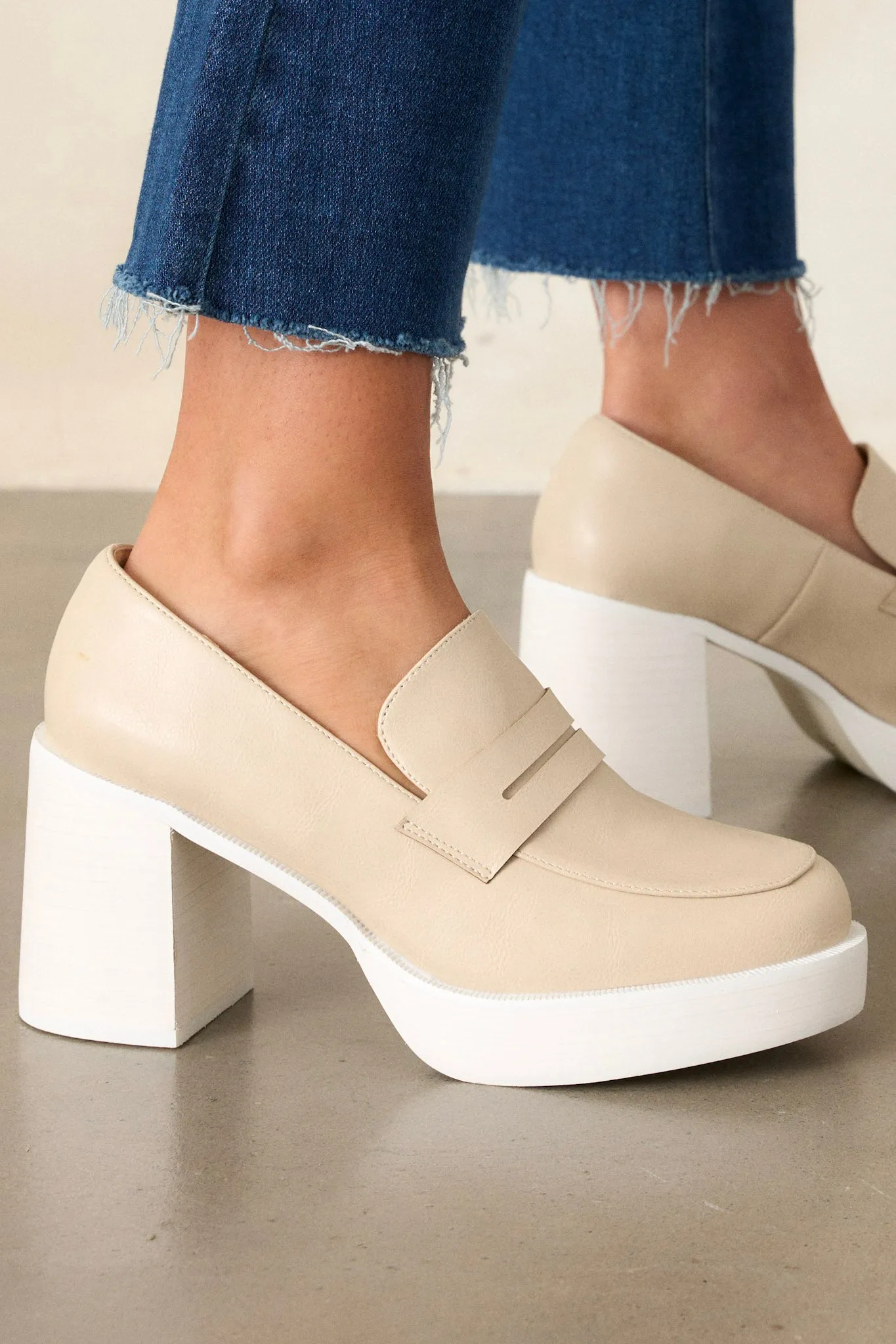 Like What I Like Beige Platform Loafer