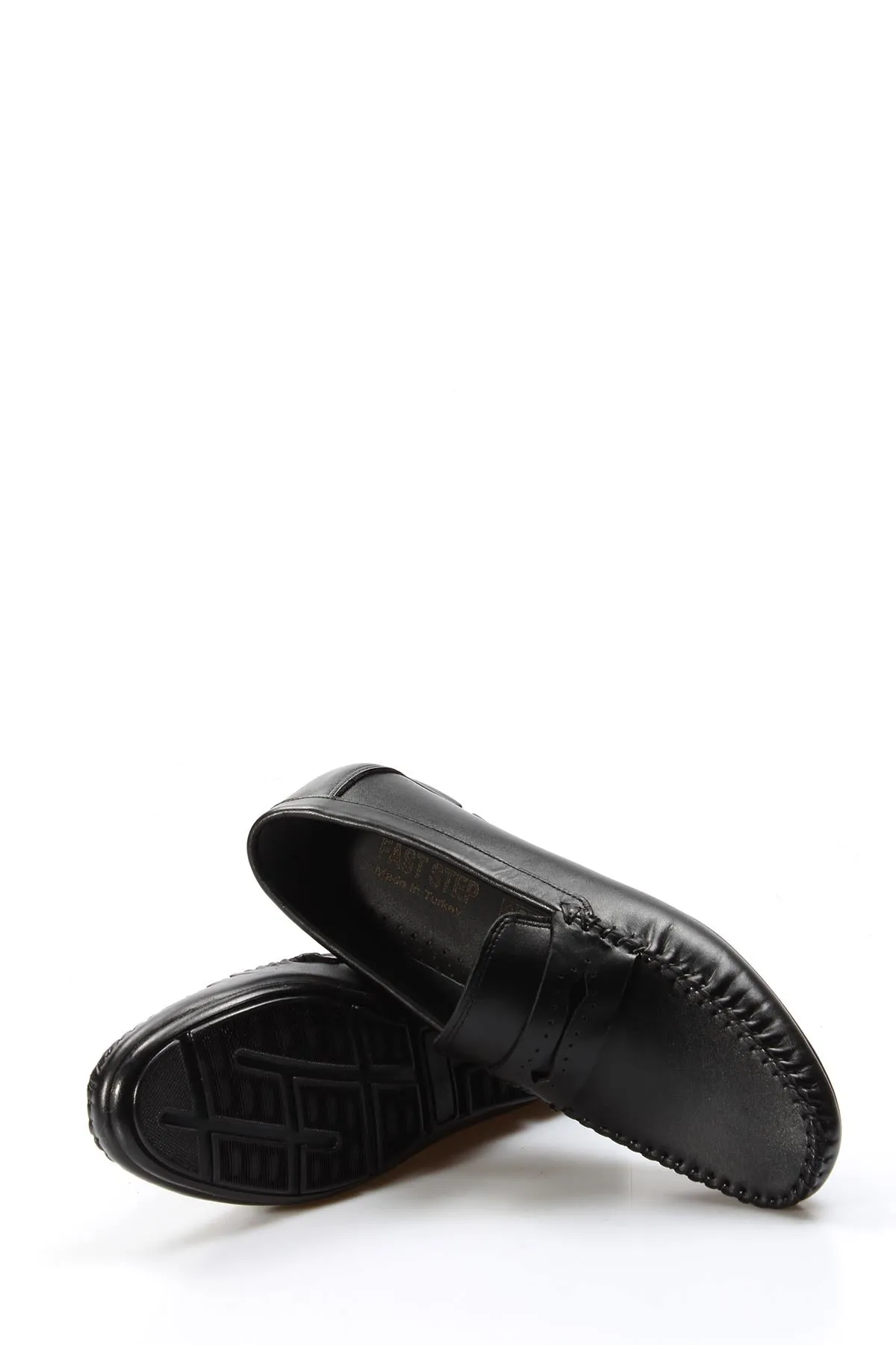 Men's Classic Black Leather Loafers - Wessi