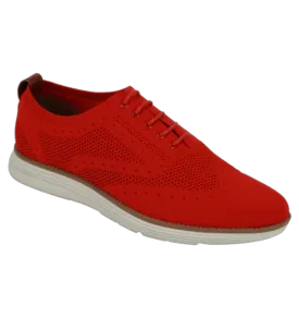Men's Red Casual Lace-Up Shoes Soft Material Loafer by New York City