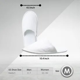 MODLUX Spa Slippers, 6-12 Pairs Cotton Velvet Closed Toe Disposable Slippers for Guests with Travel Bags, House, Indoor, Bathroom, Bedroom, Hotel, Bride Slippers