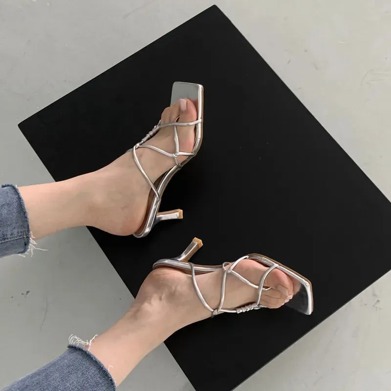 Narrow Band Square Toe Slip Heel