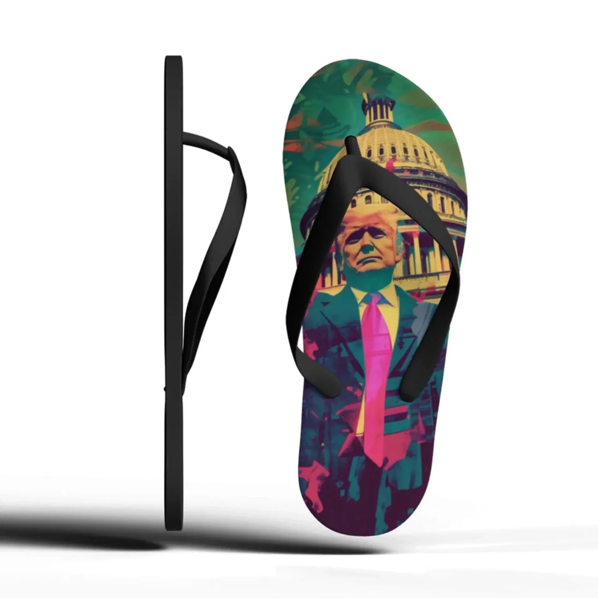 Personalized Trump Flip Flops, Custom Patriotic Flip Flops, MAGA Unisex Slippers