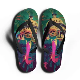 Personalized Trump Flip Flops, Custom Patriotic Flip Flops, MAGA Unisex Slippers