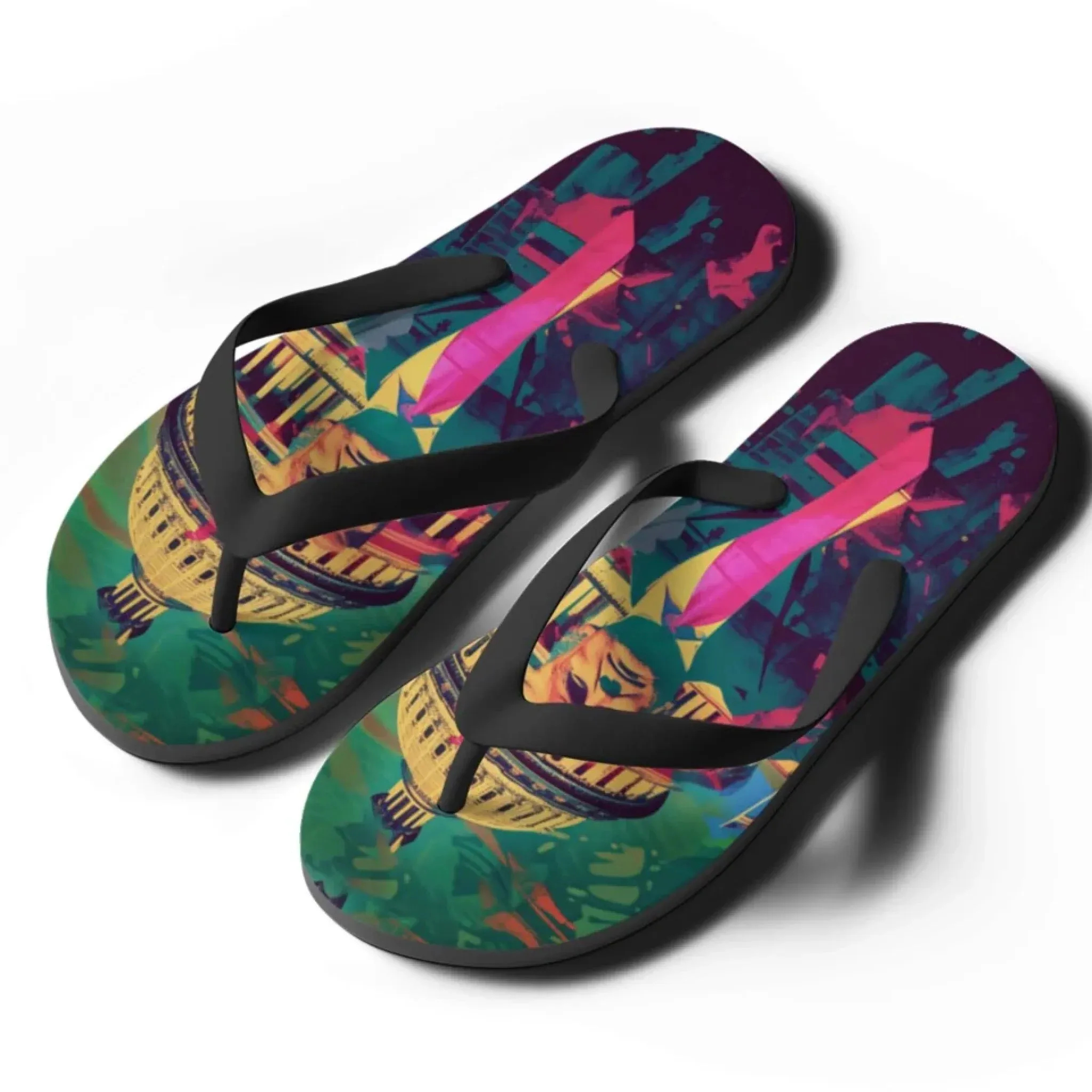 Personalized Trump Flip Flops, Custom Patriotic Flip Flops, MAGA Unisex Slippers