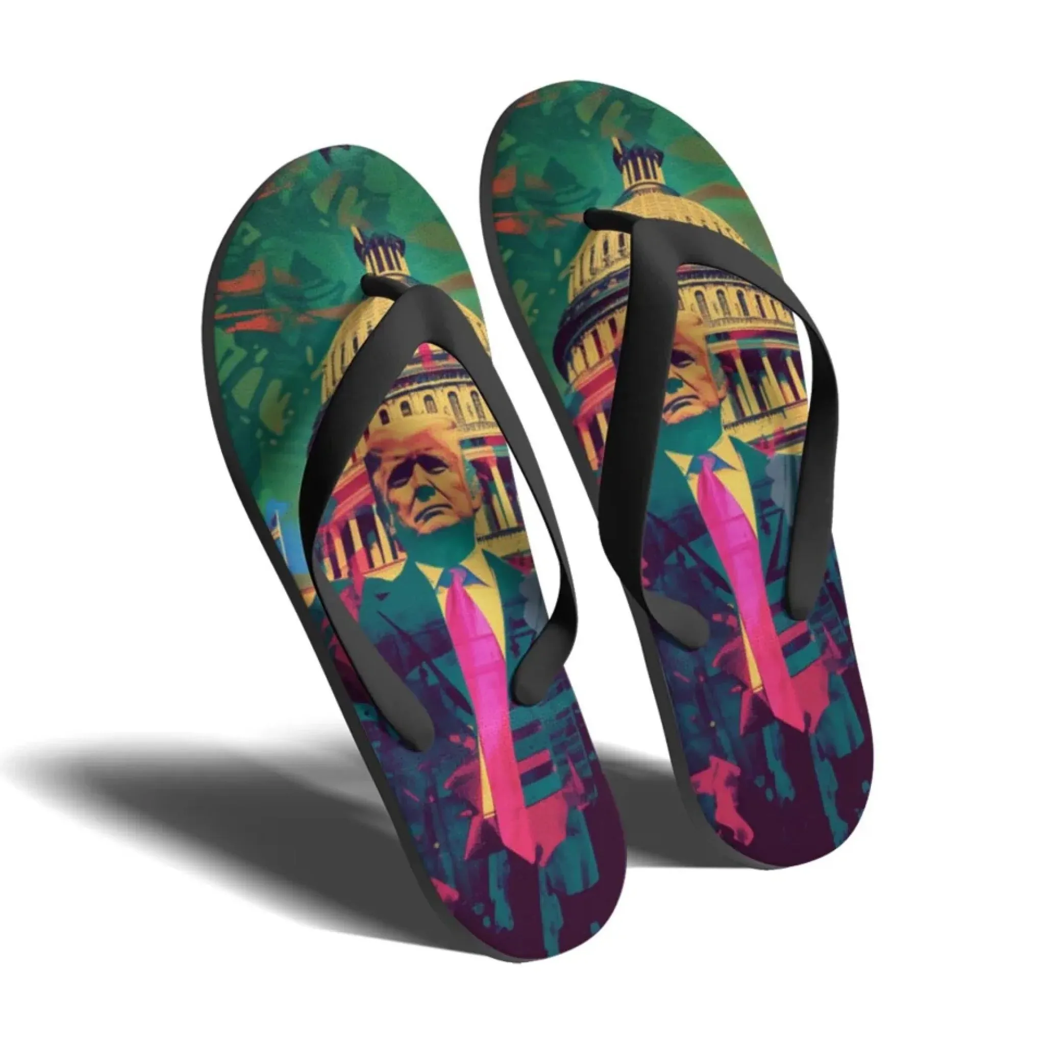 Personalized Trump Flip Flops, Custom Patriotic Flip Flops, MAGA Unisex Slippers