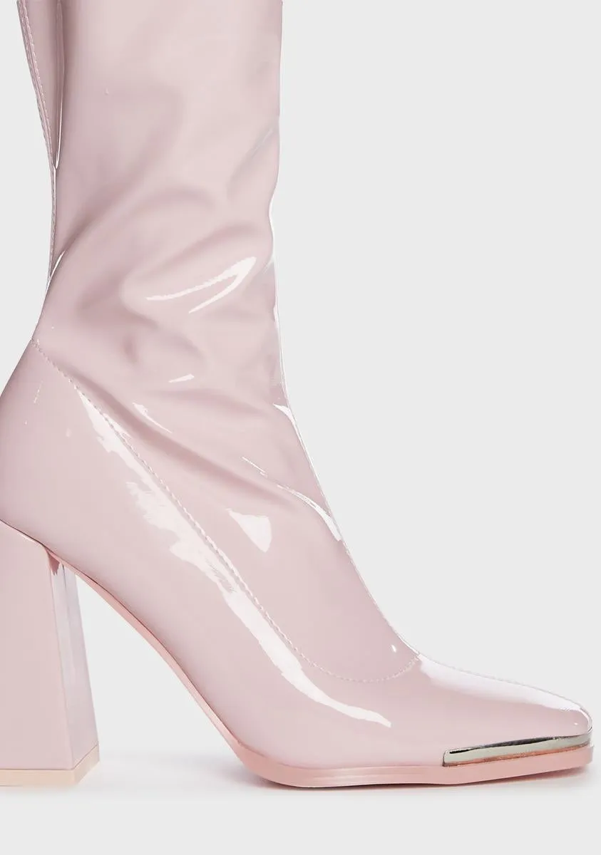 Pink Jazzy Knee High Boots