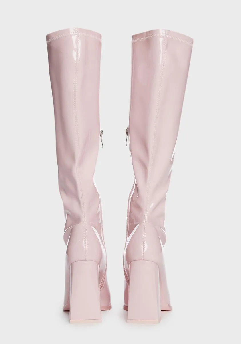 Pink Jazzy Knee High Boots