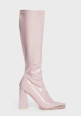 Pink Jazzy Knee High Boots