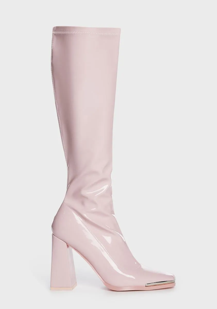 Pink Jazzy Knee High Boots