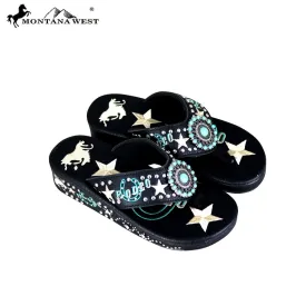 SF08-S144 Montana West Fun Novelty Embroidered Collection Flip Flops