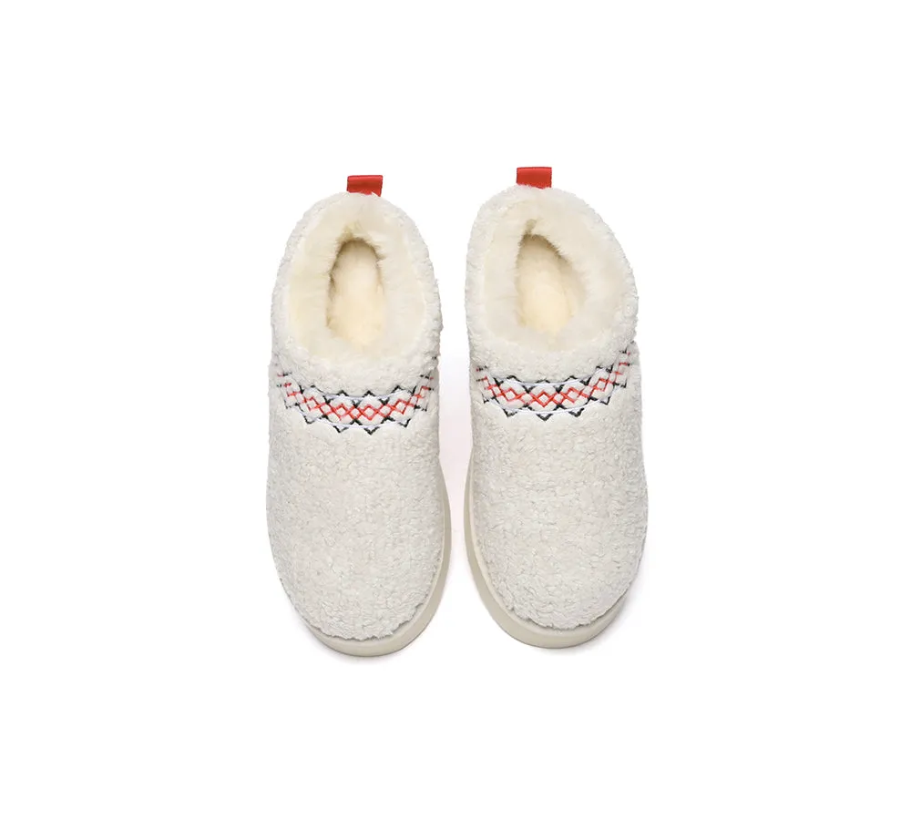 Sheepskin Wool Plush Ankle Platform Slippers Madge