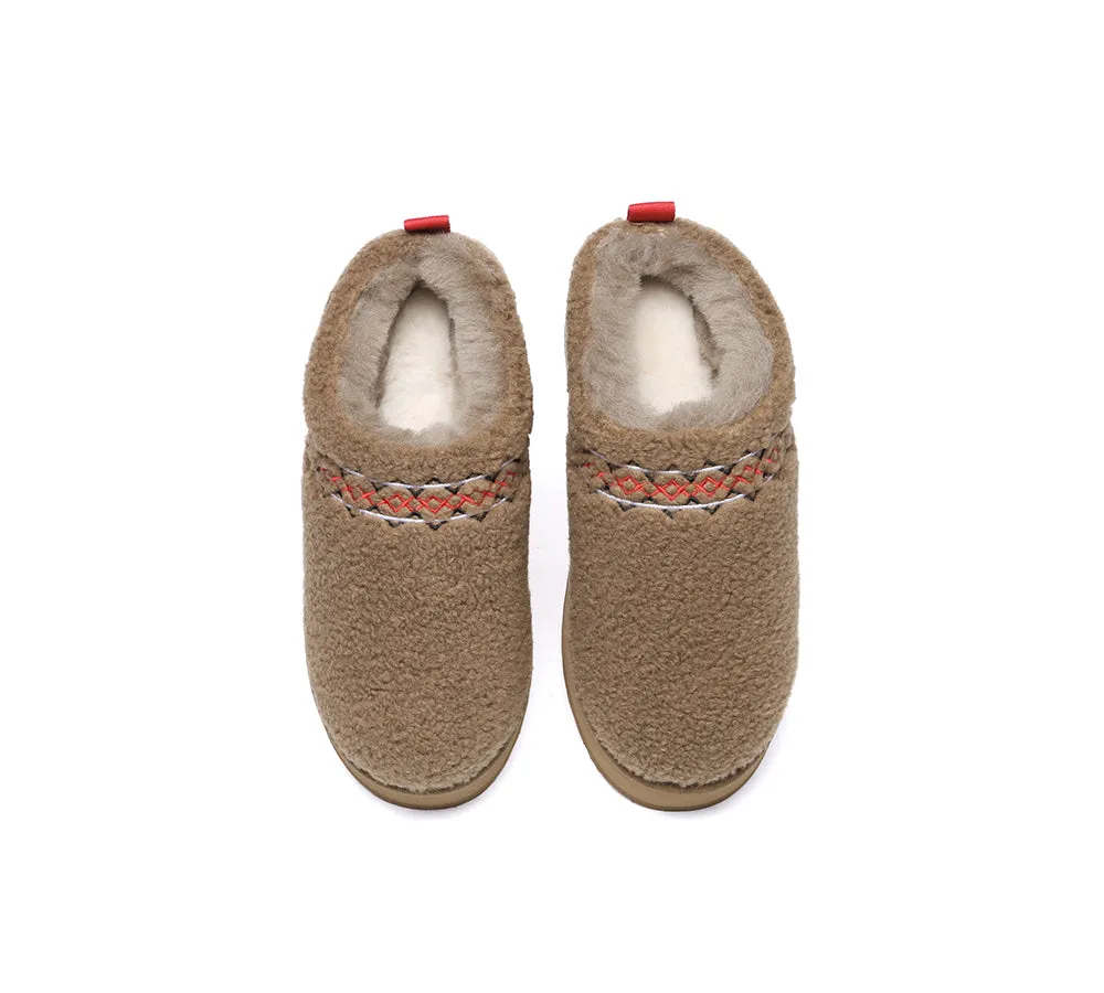 Sheepskin Wool Plush Ankle Platform Slippers Madge