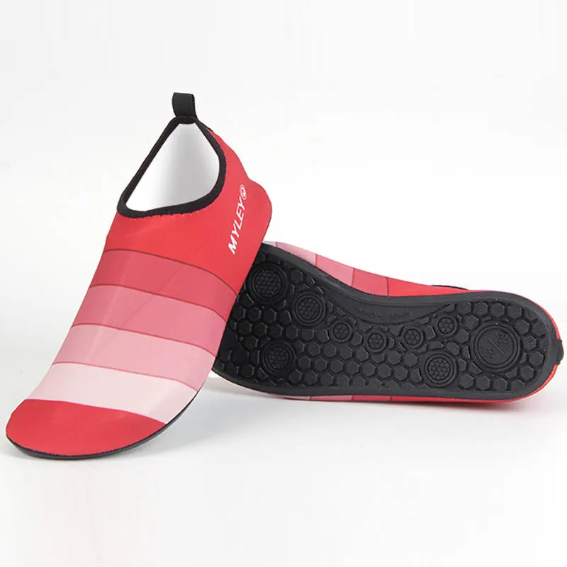 Striped Beach Swim Shoes #Red