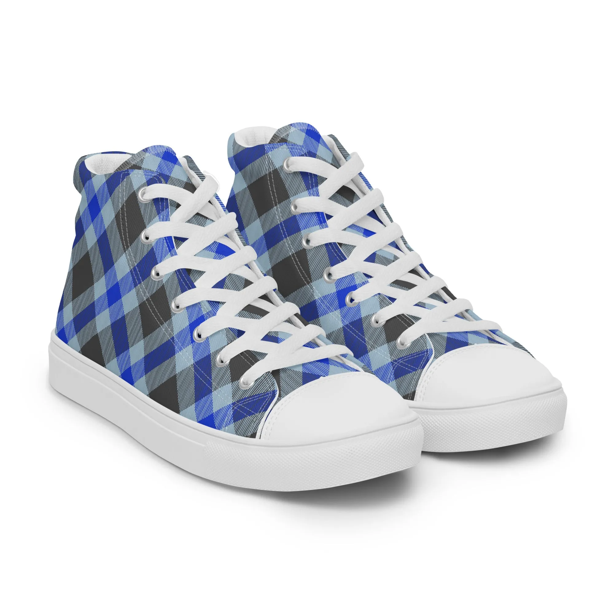 Women’s Plaid high top canvas shoes, Gift For Shoe Lover