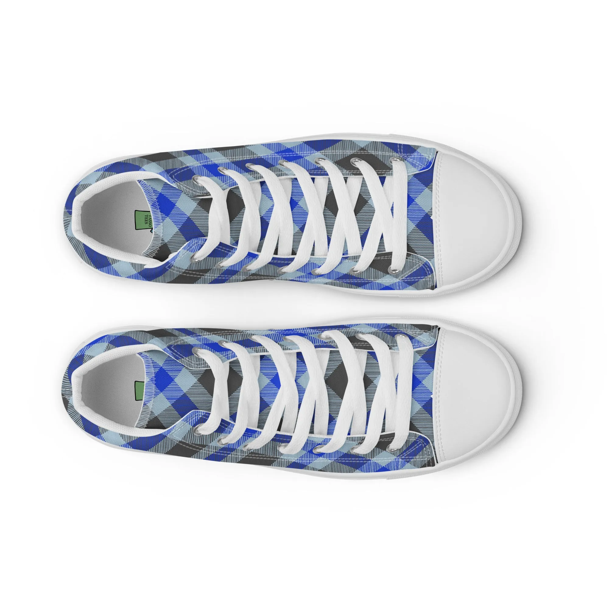 Women’s Plaid high top canvas shoes, Gift For Shoe Lover