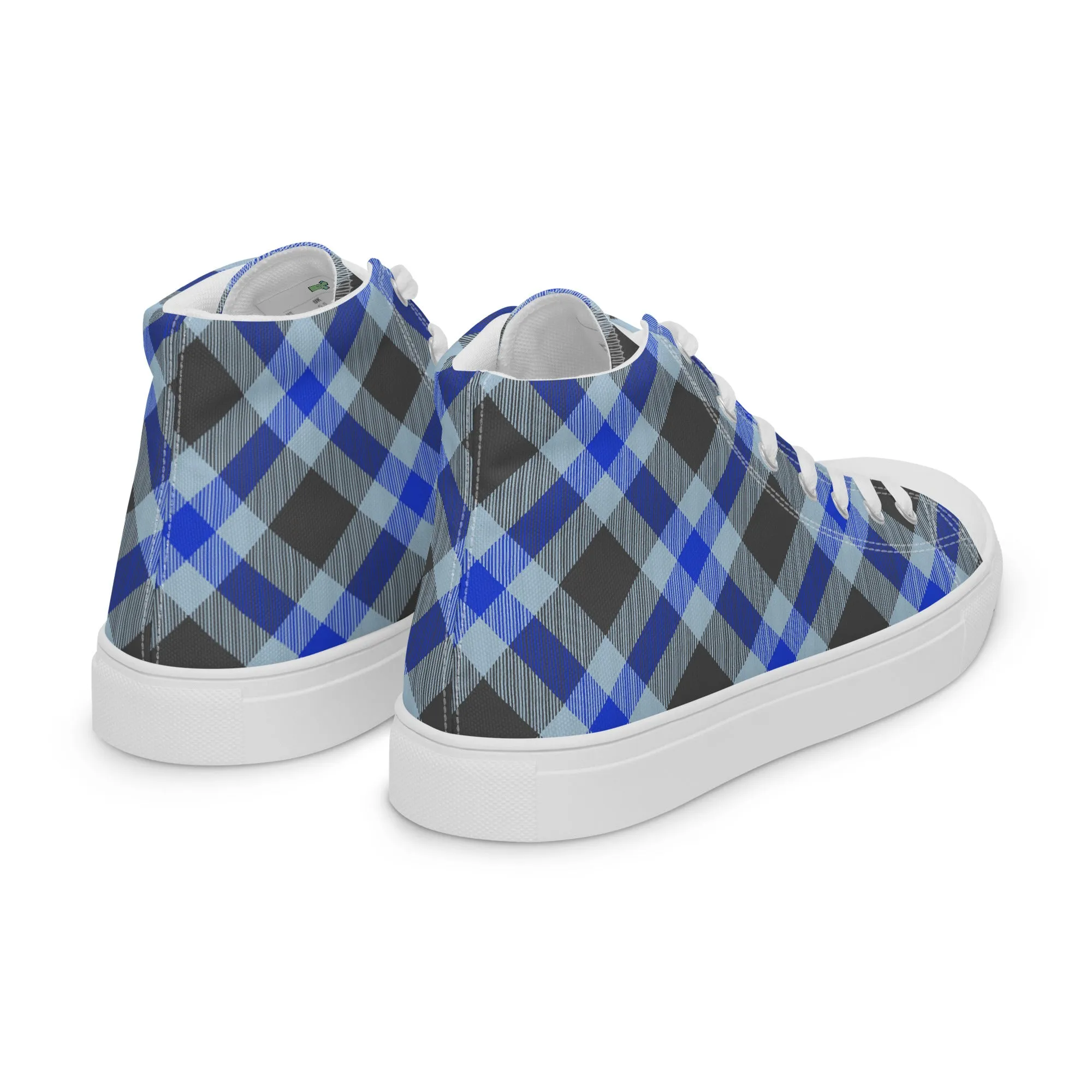 Women’s Plaid high top canvas shoes, Gift For Shoe Lover