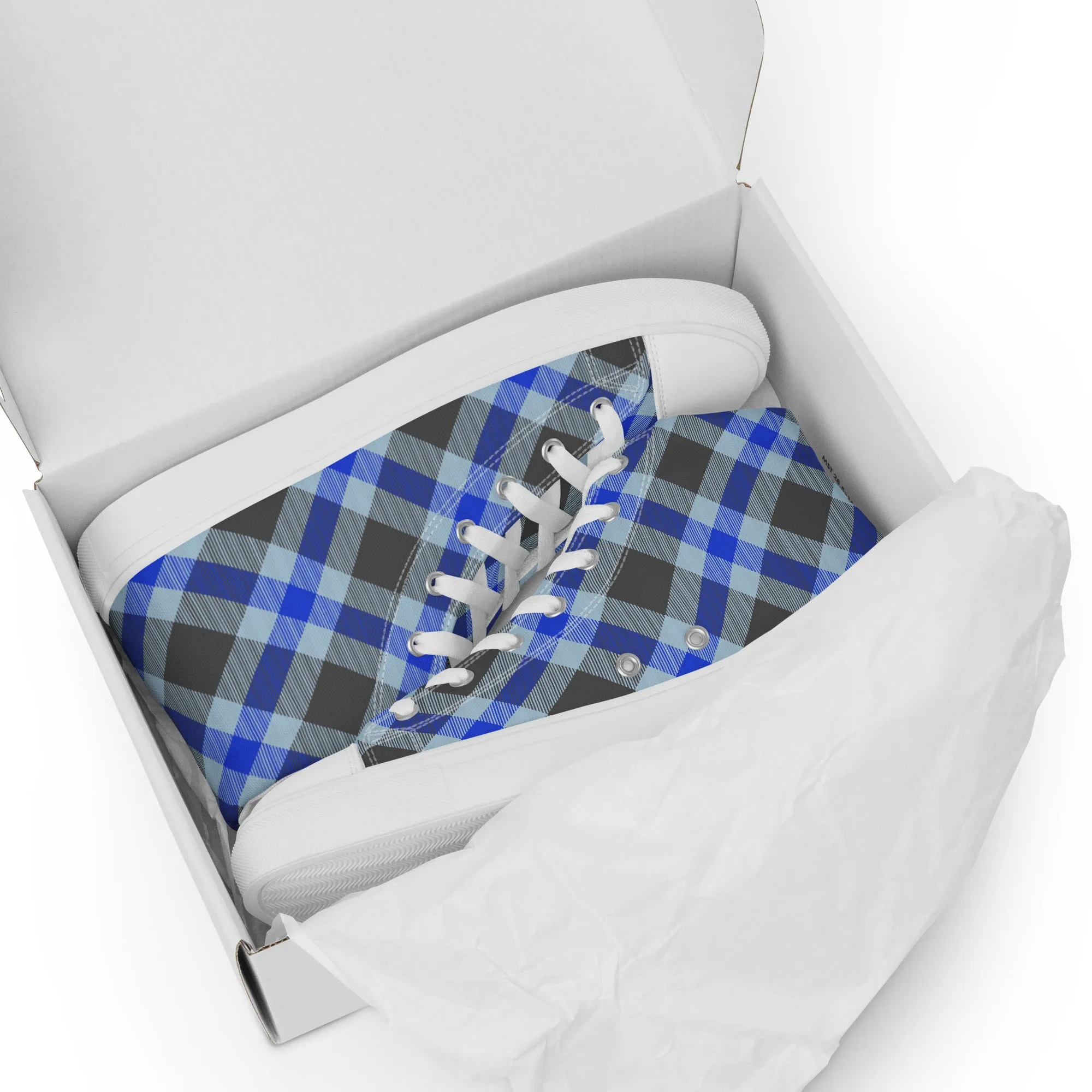 Women’s Plaid high top canvas shoes, Gift For Shoe Lover