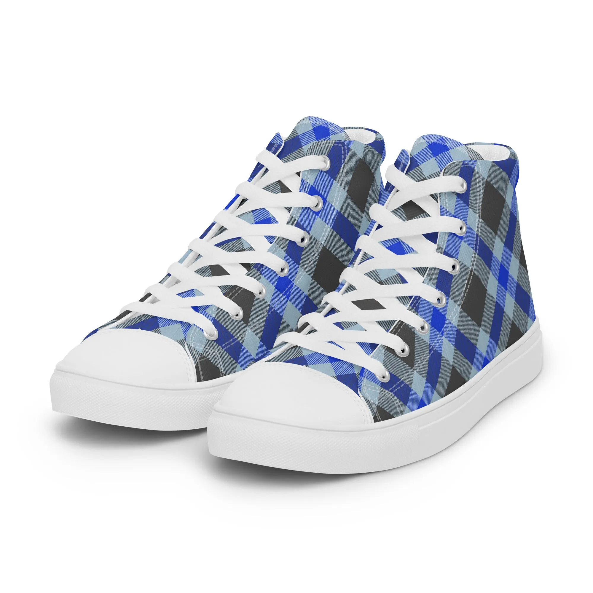 Women’s Plaid high top canvas shoes, Gift For Shoe Lover
