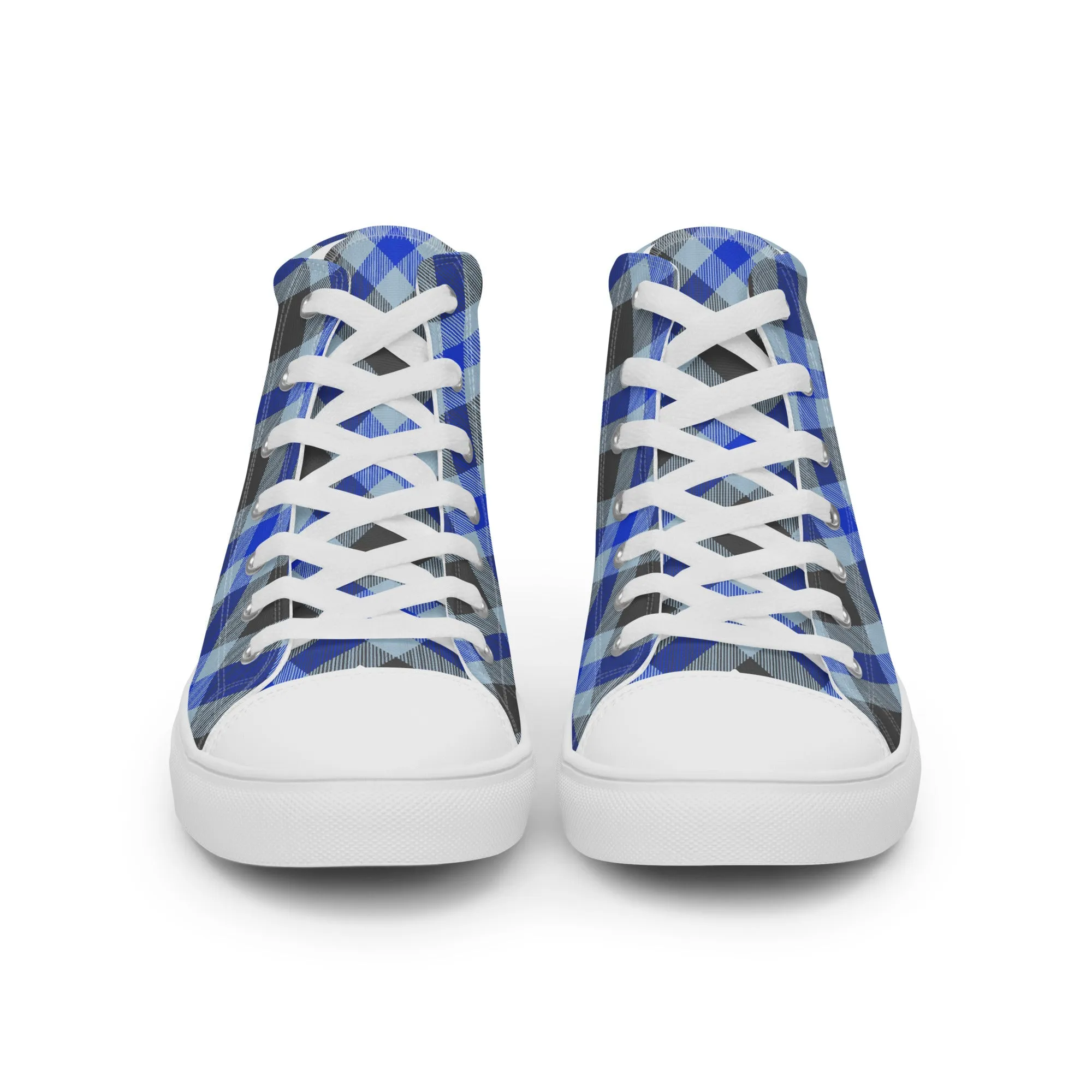 Women’s Plaid high top canvas shoes, Gift For Shoe Lover