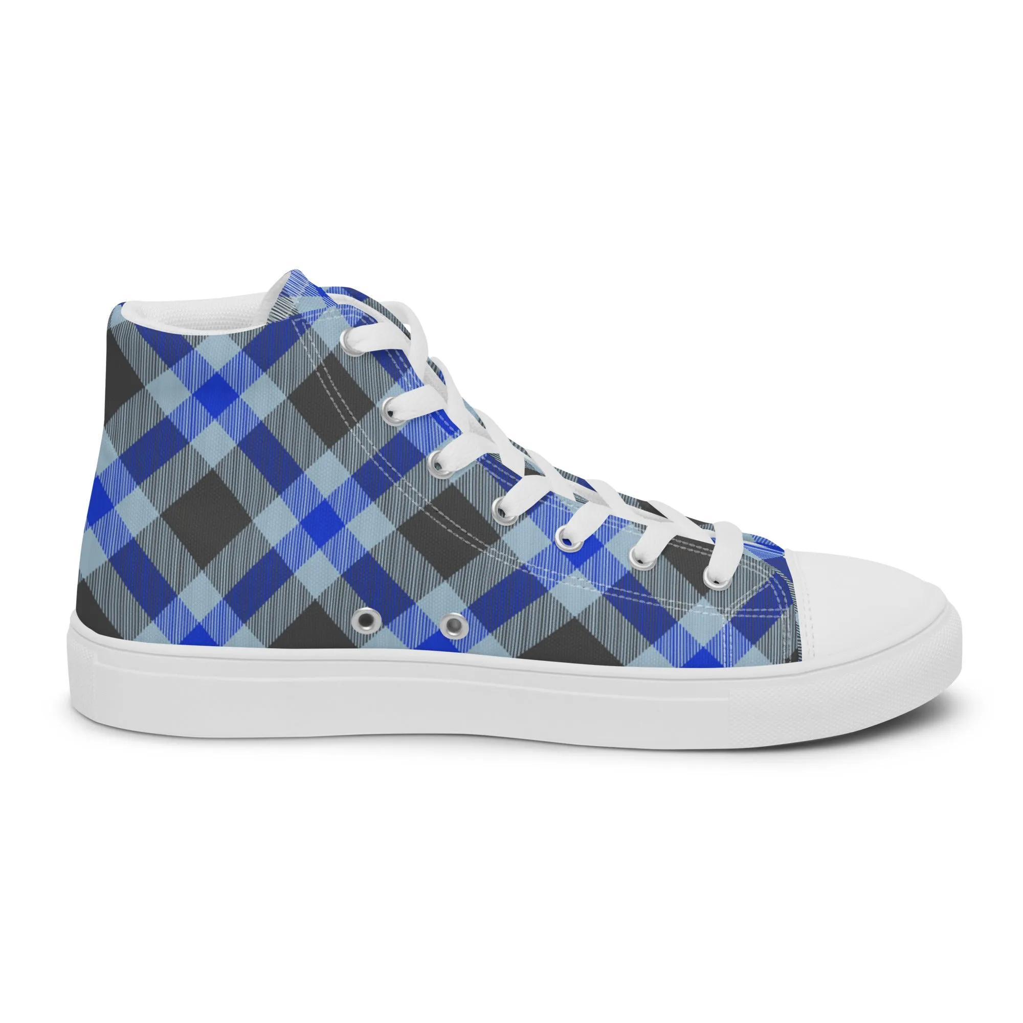 Women’s Plaid high top canvas shoes, Gift For Shoe Lover