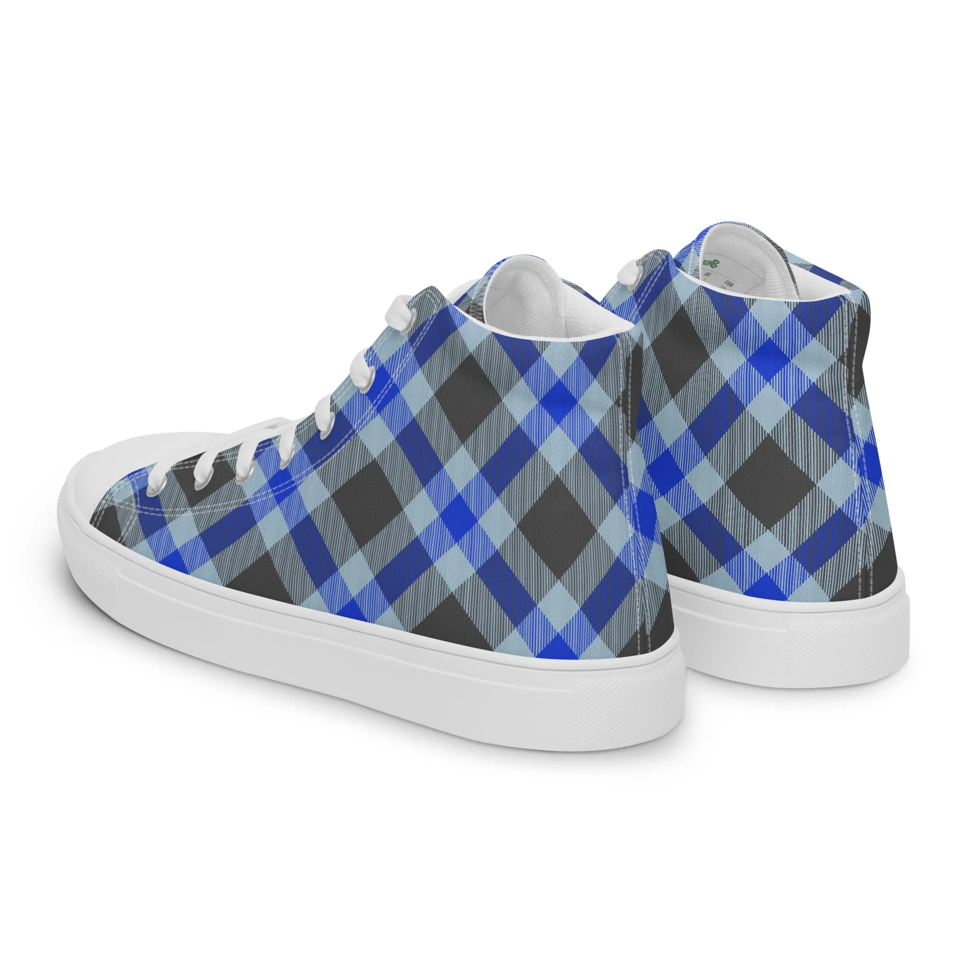 Women’s Plaid high top canvas shoes, Gift For Shoe Lover