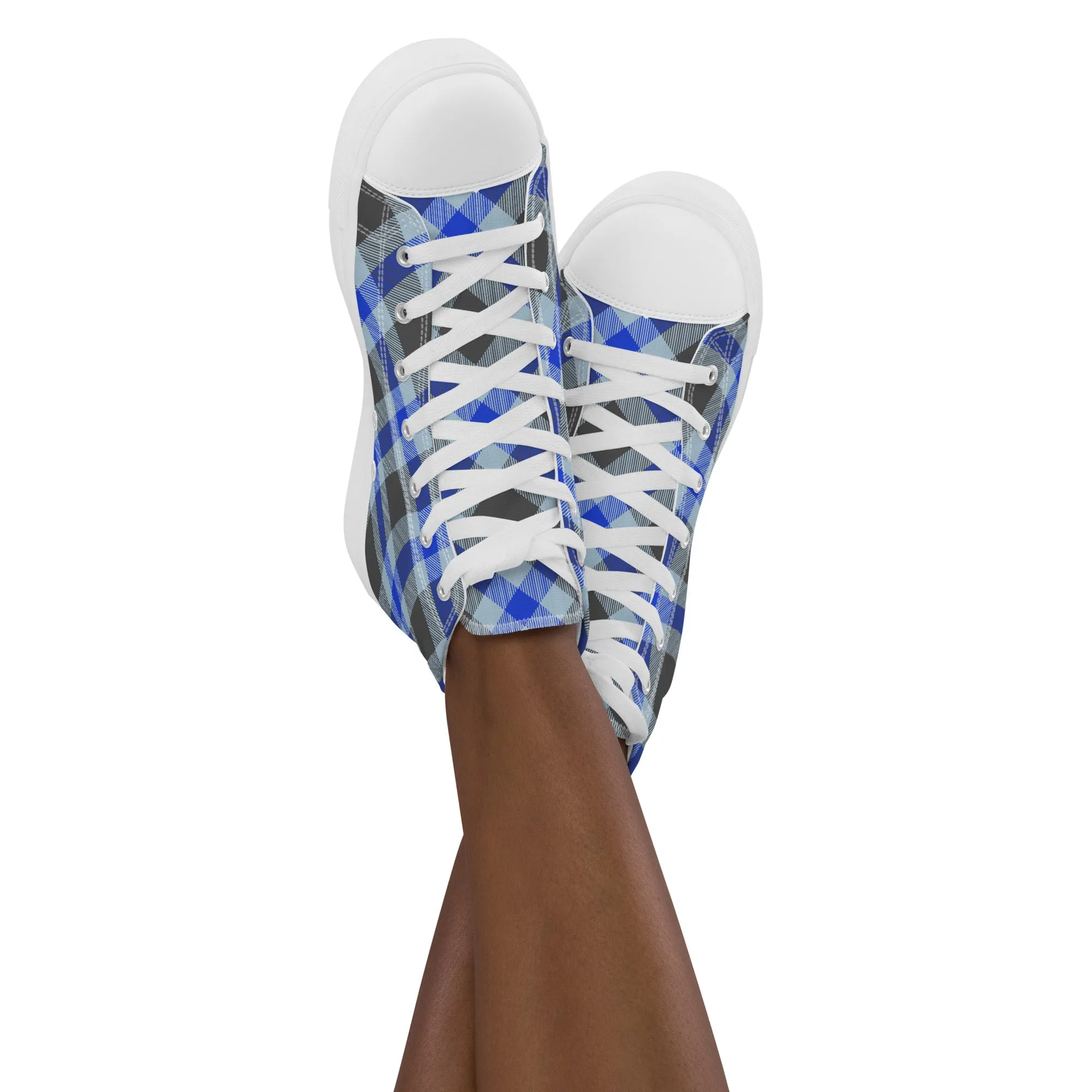 Women’s Plaid high top canvas shoes, Gift For Shoe Lover