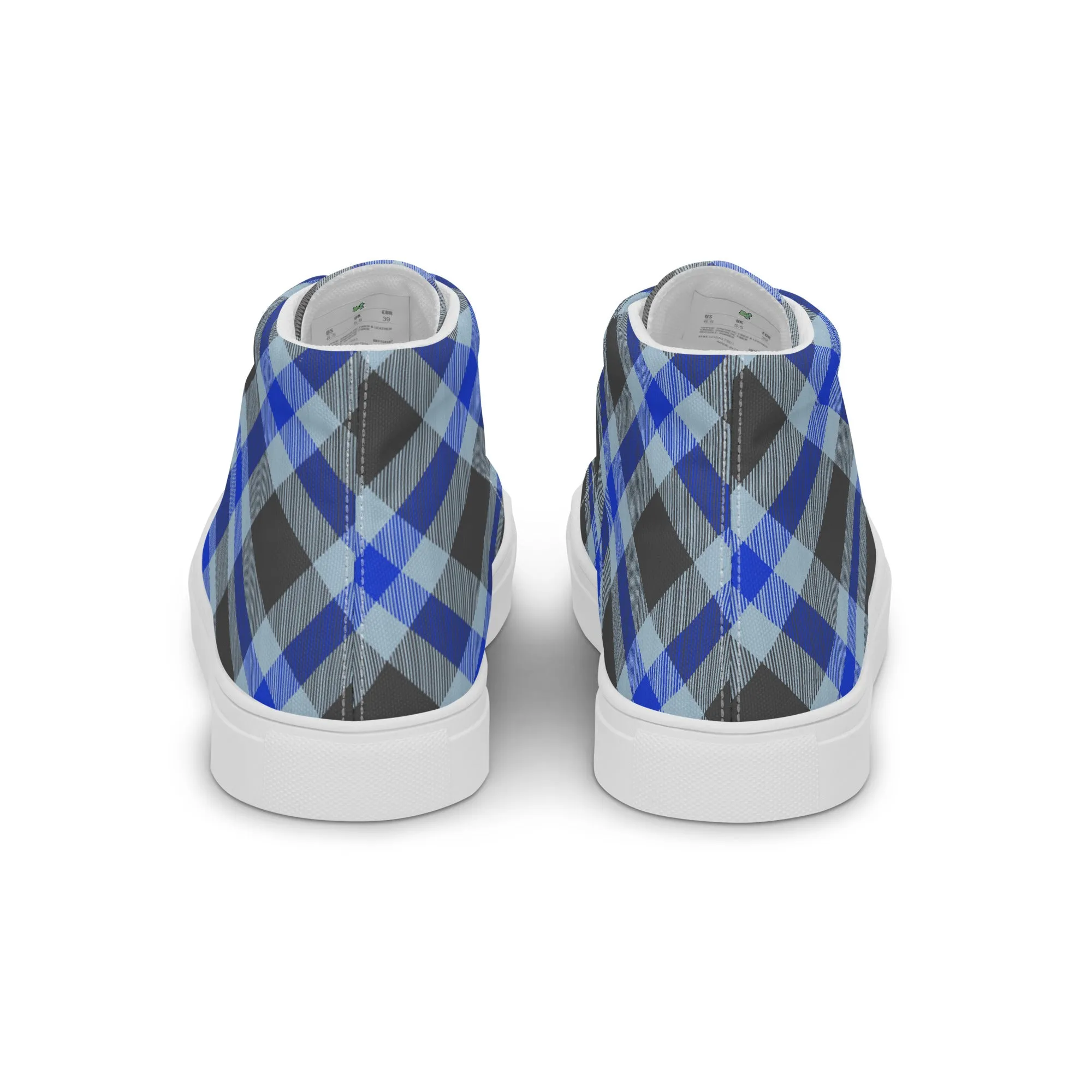 Women’s Plaid high top canvas shoes, Gift For Shoe Lover