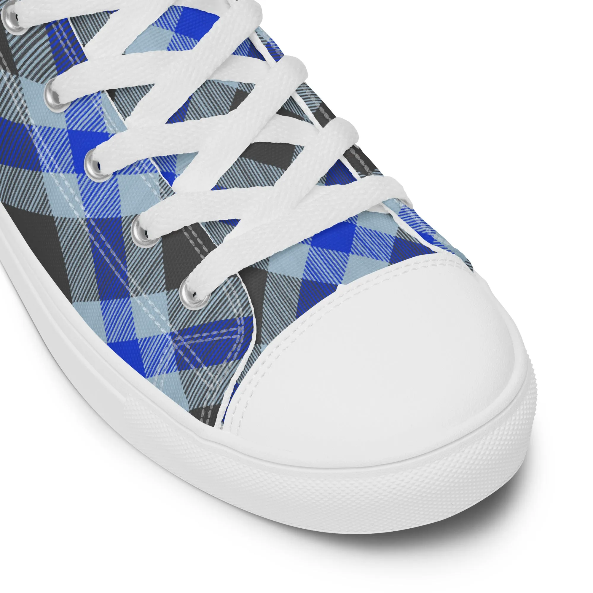 Women’s Plaid high top canvas shoes, Gift For Shoe Lover