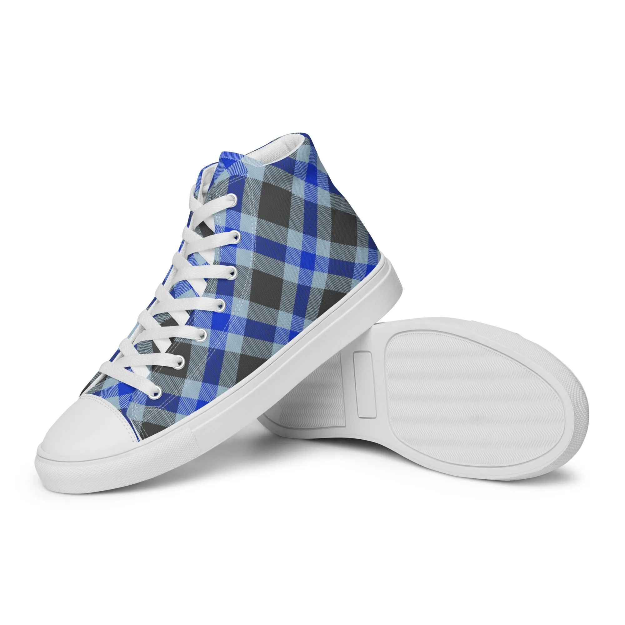 Women’s Plaid high top canvas shoes, Gift For Shoe Lover